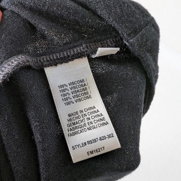 Anthropologie Cloth & Stone Black Blouse Long Sleeve Bell Statement Wide Scoop - Picture 9 of 10